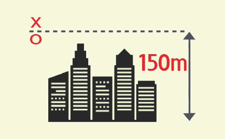 고도 150m 이상 비행금지 안내 이미지
